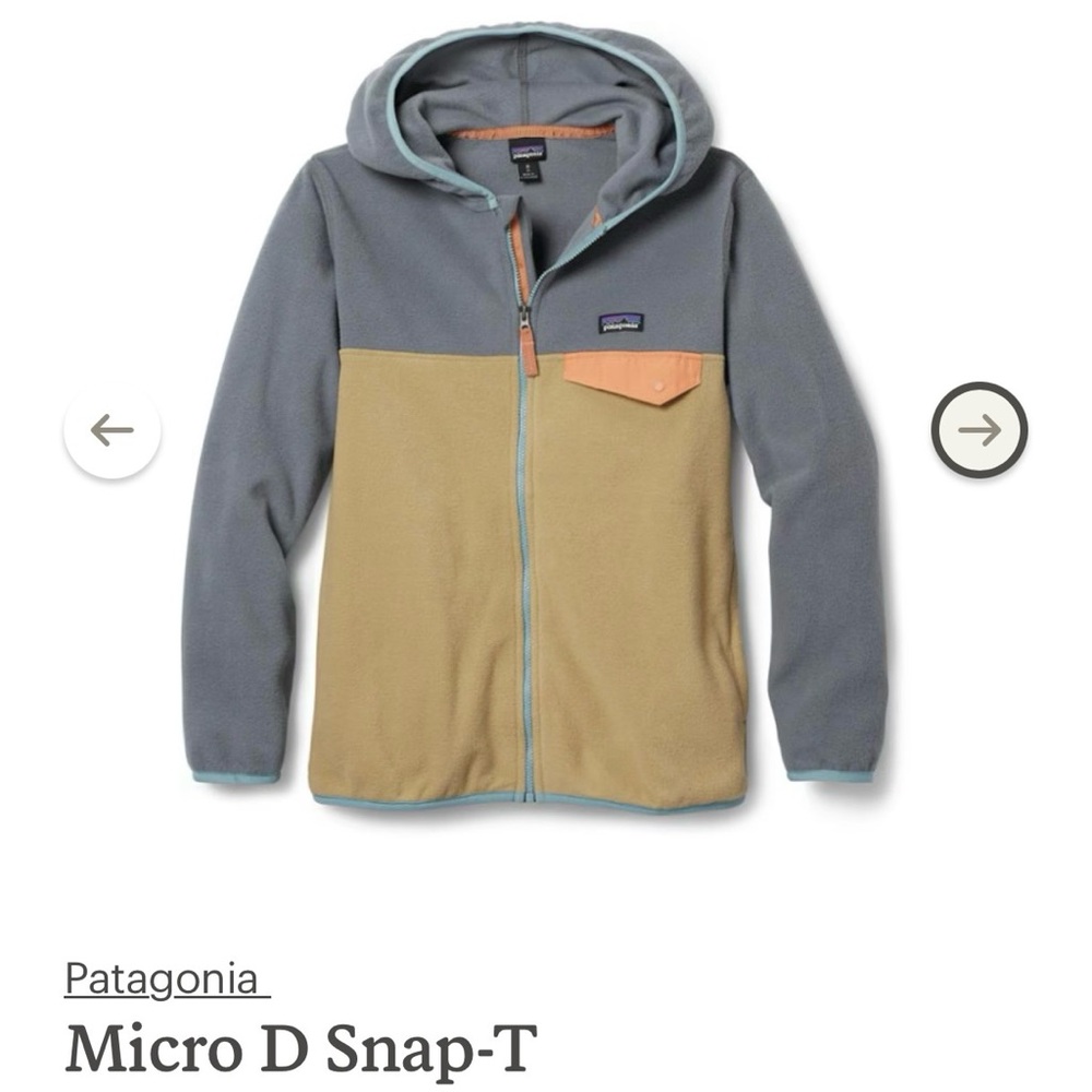 Patagonia Micro D Snap-T Lightweight Zip-Up Fleece Hooded Jacket XL